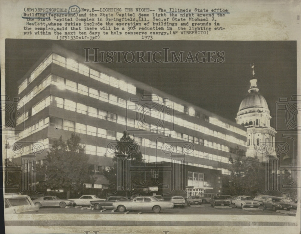 1973 The Illinois State Office Building and State Capitol Dome - Historic Images