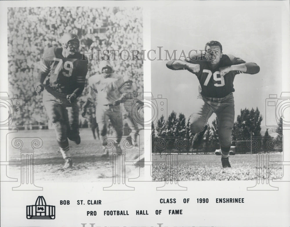 1990` Press Photo Bob St. Clair Enshrinee Pro Football Hall of Fame - Historic Images