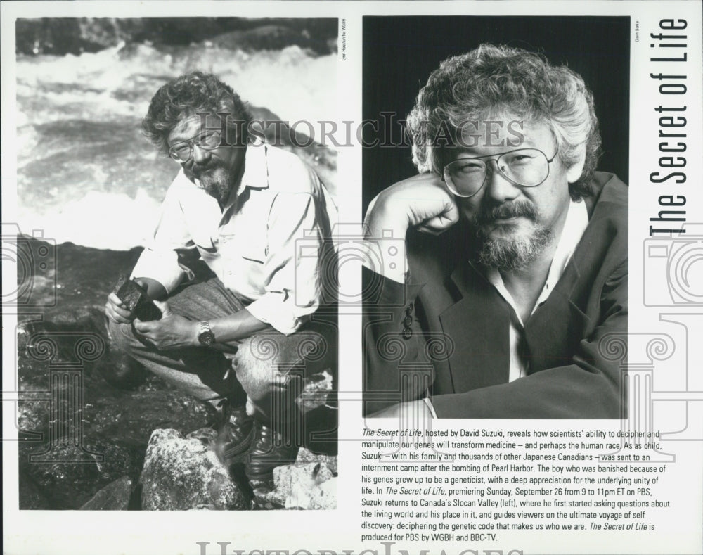 Press Photo David Suzuki PBS Show &quot;The Secret Of Life&quot; - Historic Images