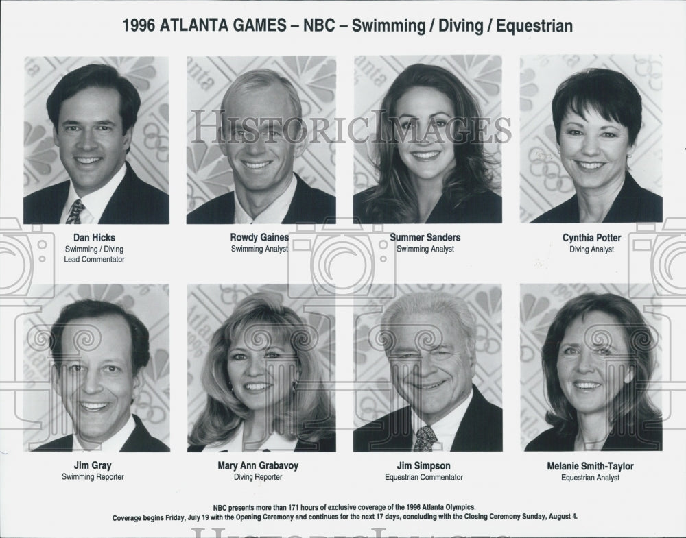 1996 Press Photo Sports Broadcasters for the Atlanta Olympics - Historic Images