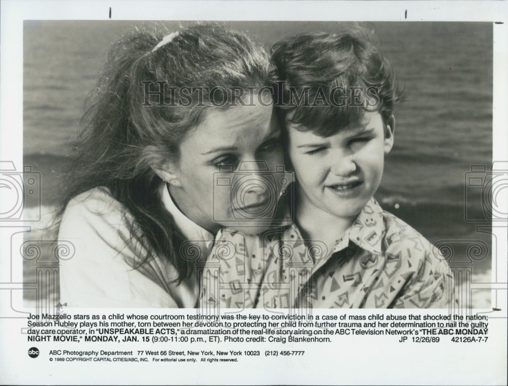 1990 Press Photo Joe Mazzello and Season Hubley in &quot;Unspeakable Acts&quot; - Historic Images