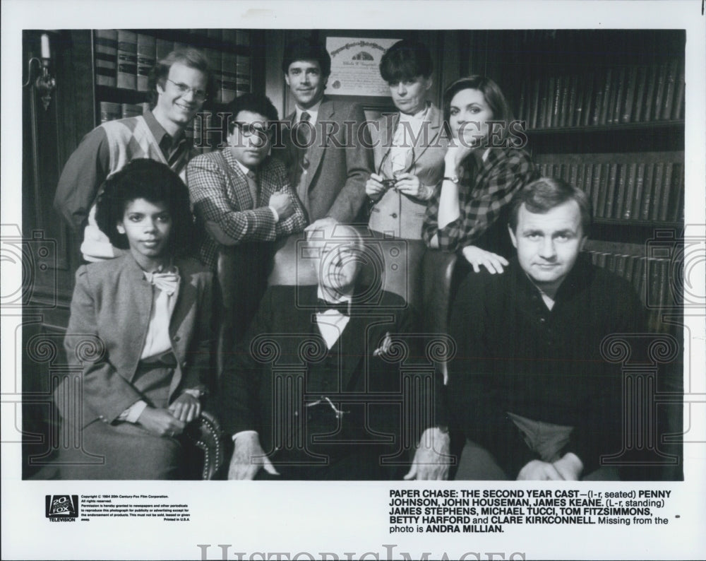 1984 Press Photo Paper Chase Cast Penny Johnson, John Houseman, James Keane - Historic Images