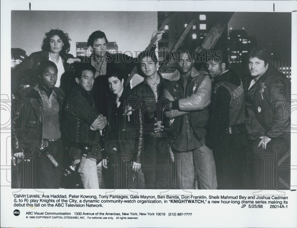 1988 Press Photo Knightwatch Cast Includes Calvin Levels Ava Haddad Peter Kowong - Historic Images