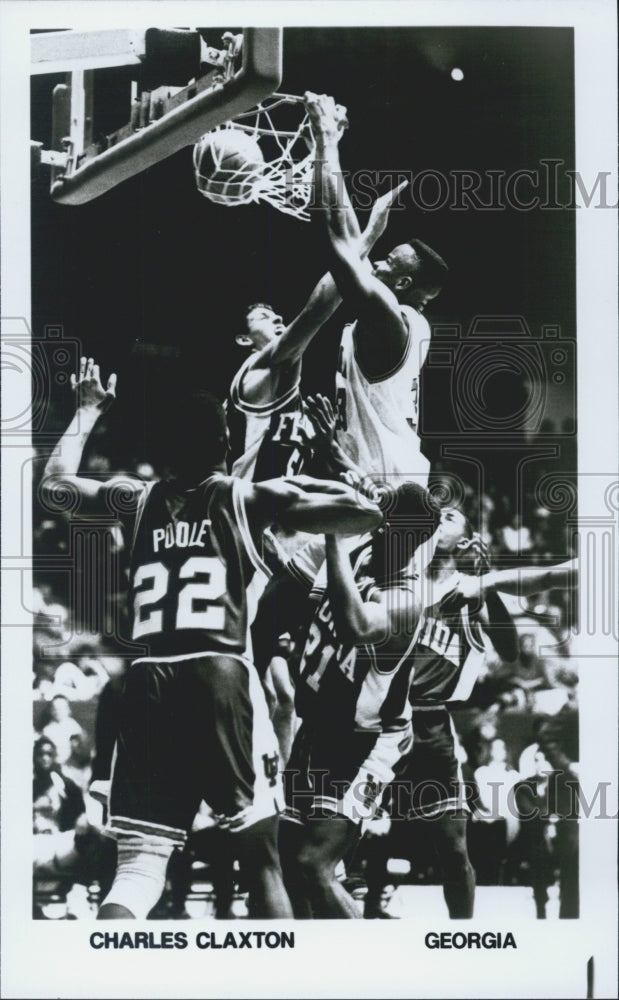 Press Photo Charles Claxton Dunks - Georgia Basketball - Historic Images