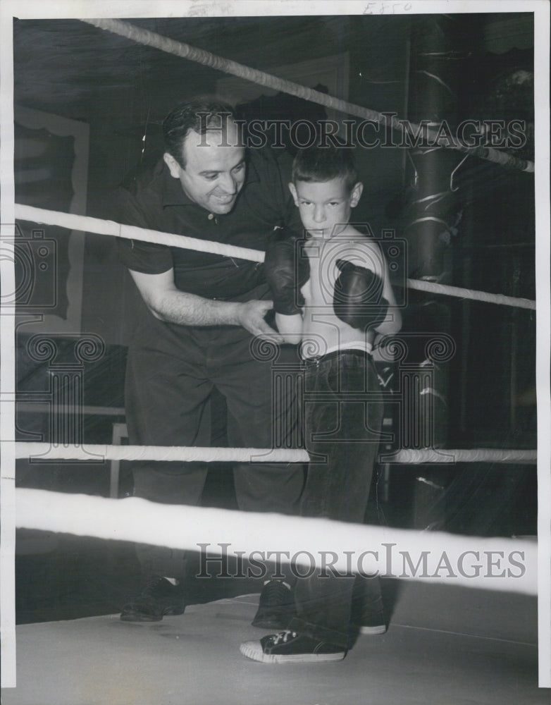 1957 Boston Fight Trainer Nuno Cam Paul Martini Sam Silverman Gym - Historic Images