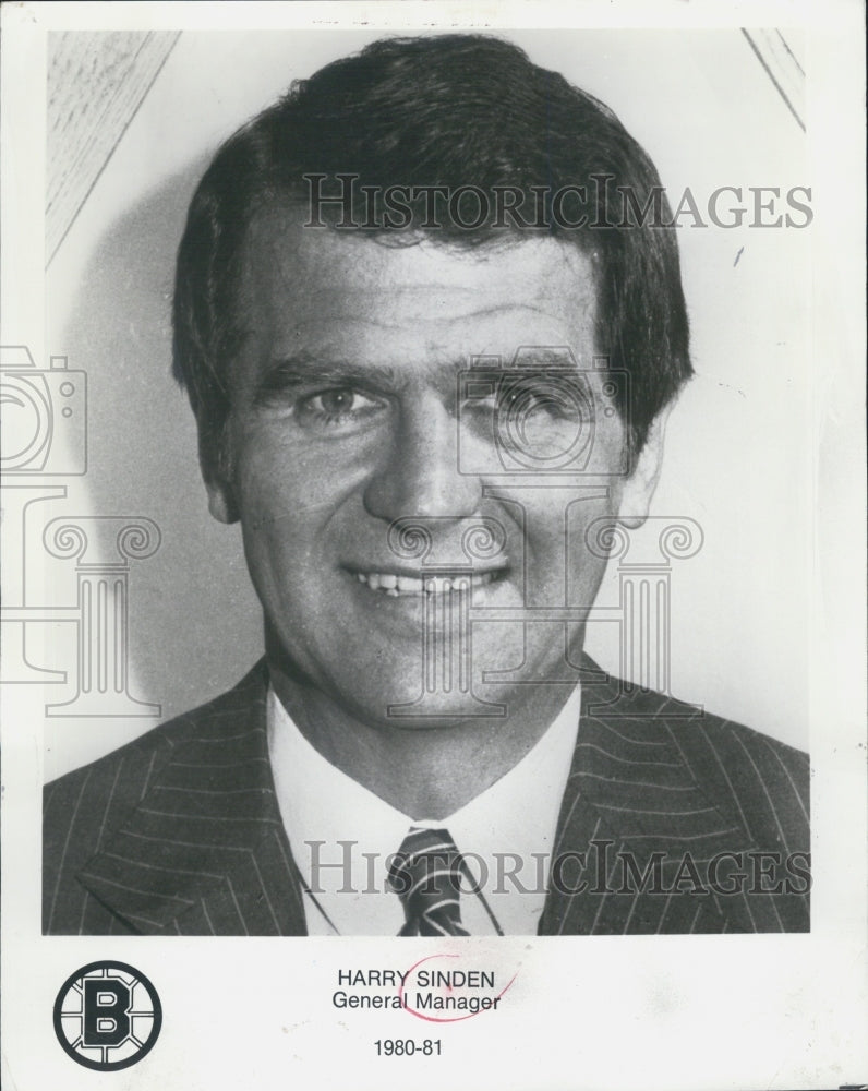 1981 Press Photo Boston Bruins General Manager Harry Sinden, Hockey - Historic Images