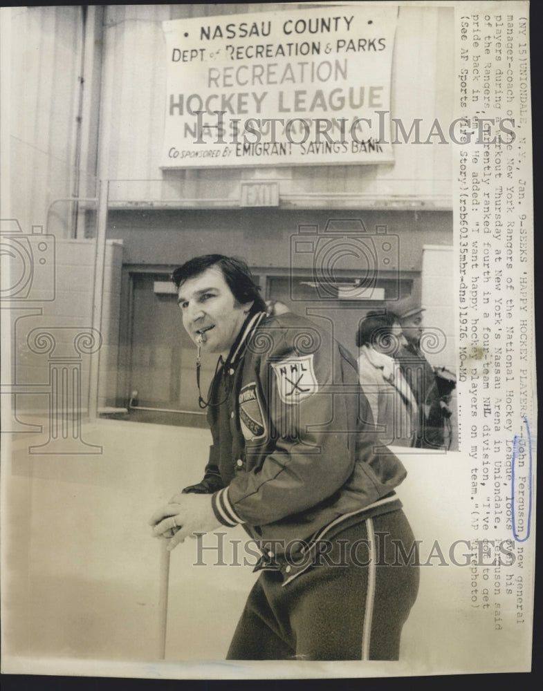 1976 John Ferguson General Manager Coach New York Rangers Hockey - Historic Images