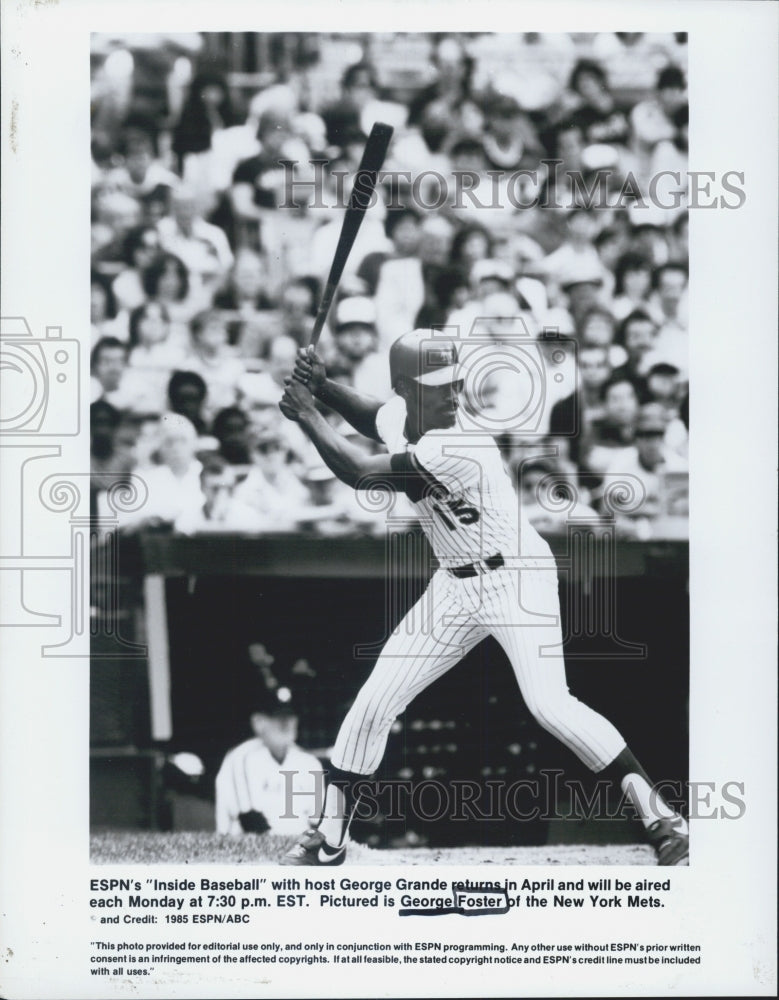 1985 Press Photo George Foster New York Mets Baseball host inside baseball - Historic Images