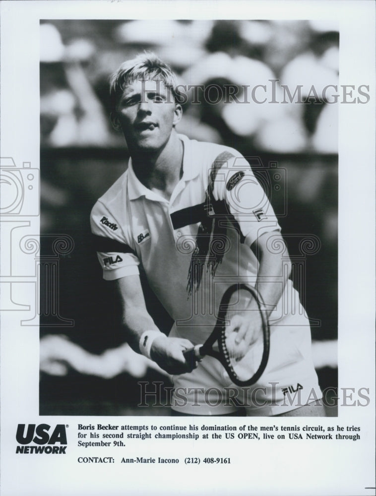 Press Photo COPY Boris Becker About To Serve Ball At US Open - Historic Images
