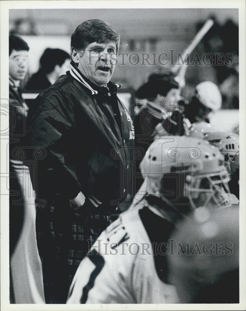 Press Photo Boston College Hockey Coach, Len Ceglarski - Historic Images