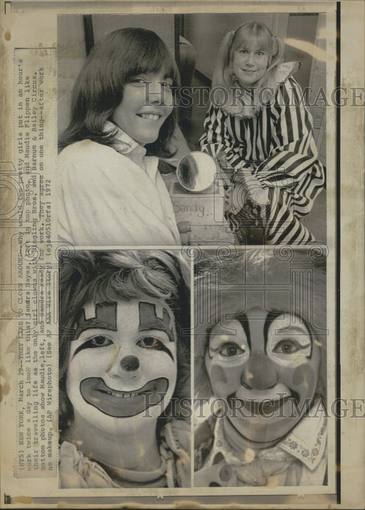 1972 Sandra Hayes MAudie Flippen Ringling Bros. - Historic Images