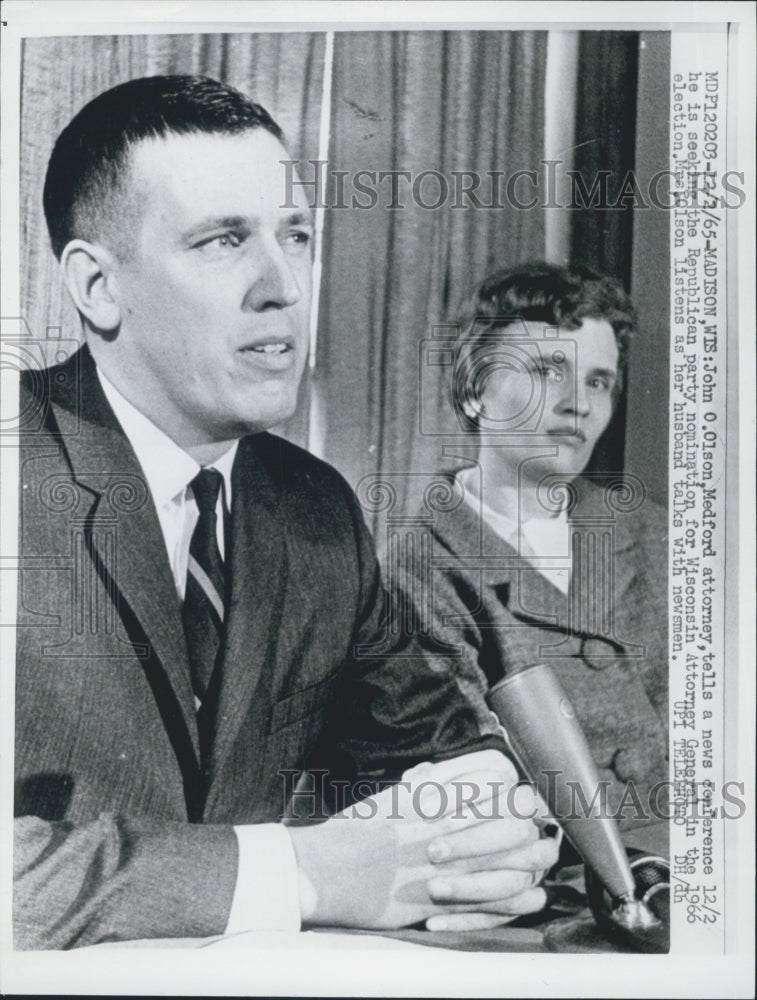 1965 John. O. Olson attorney seeks republican nomination election - Historic Images