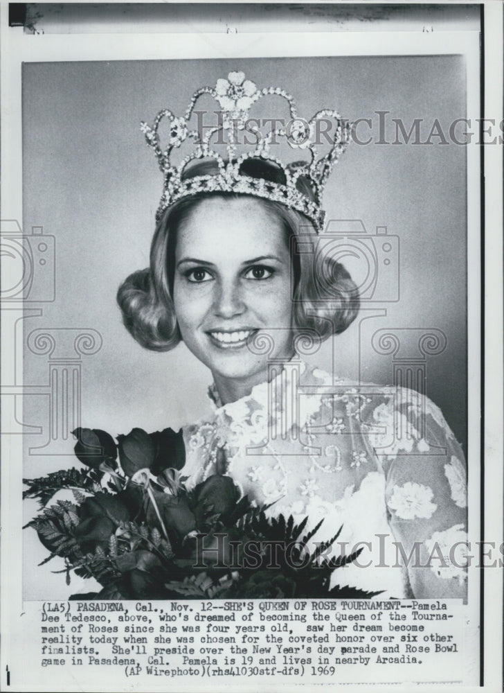 1969 Press Photo Pamela Dee Tedesco Queen Tournament of Roses - RSG43151 - Historic Images