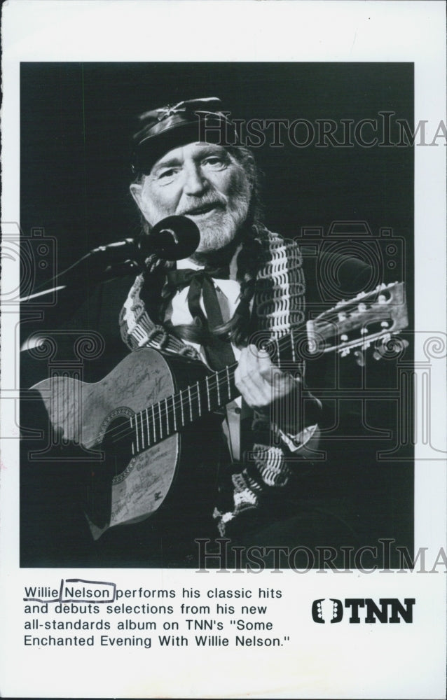 1996 Press Photo Willie Nelson On TNN&#39;s Some Enchanted Evening Willie Nelson - Historic Images