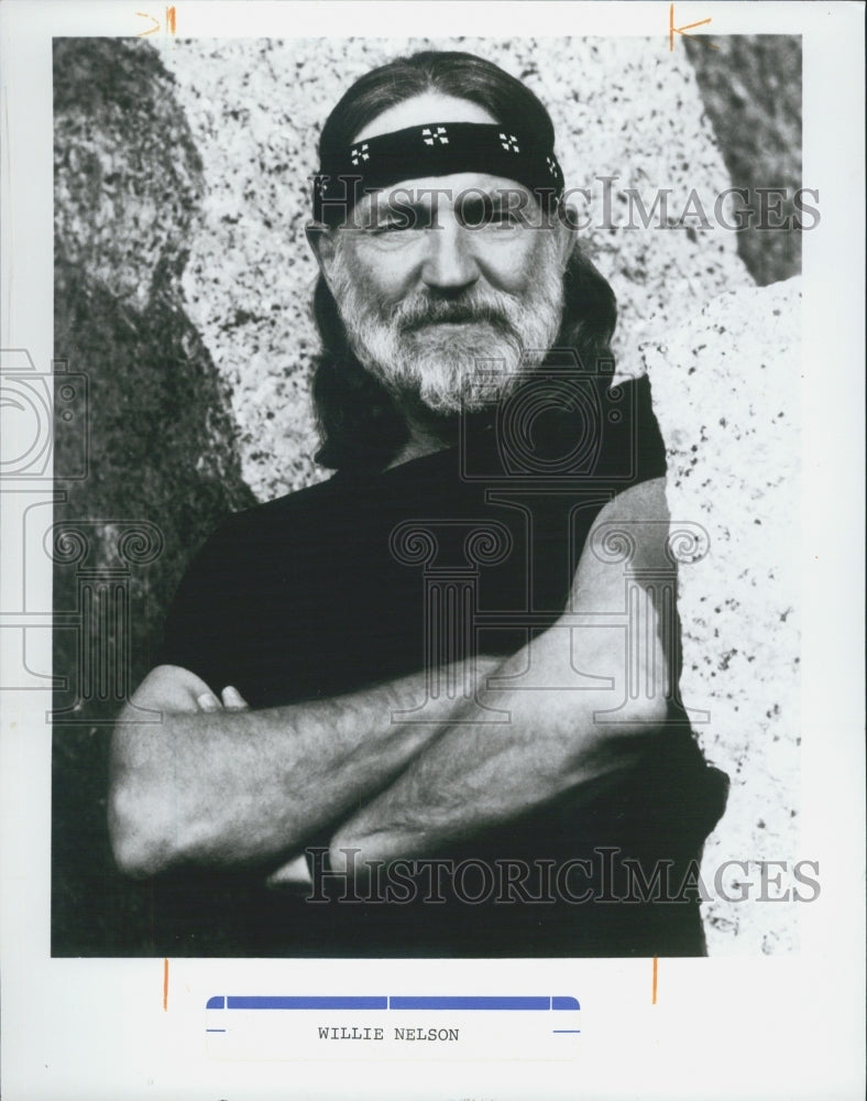 1990 Press Photo Willie Nelson Country Star Performed At Merrillville IL Star - Historic Images