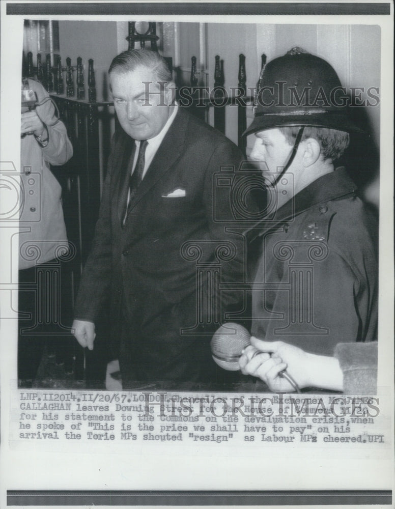 1967 Mr. James CAllaghan leaving downing street to resign - Historic Images