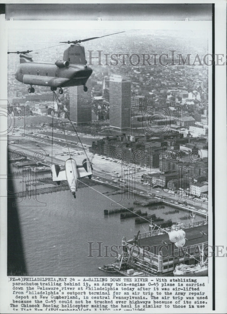 1966 Army twin engine C-45 plane Philadelphia - Historic Images