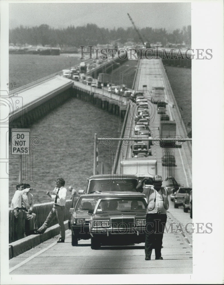 1986 Press Photo Sunshine Skyway Bridge Accident - Historic Images