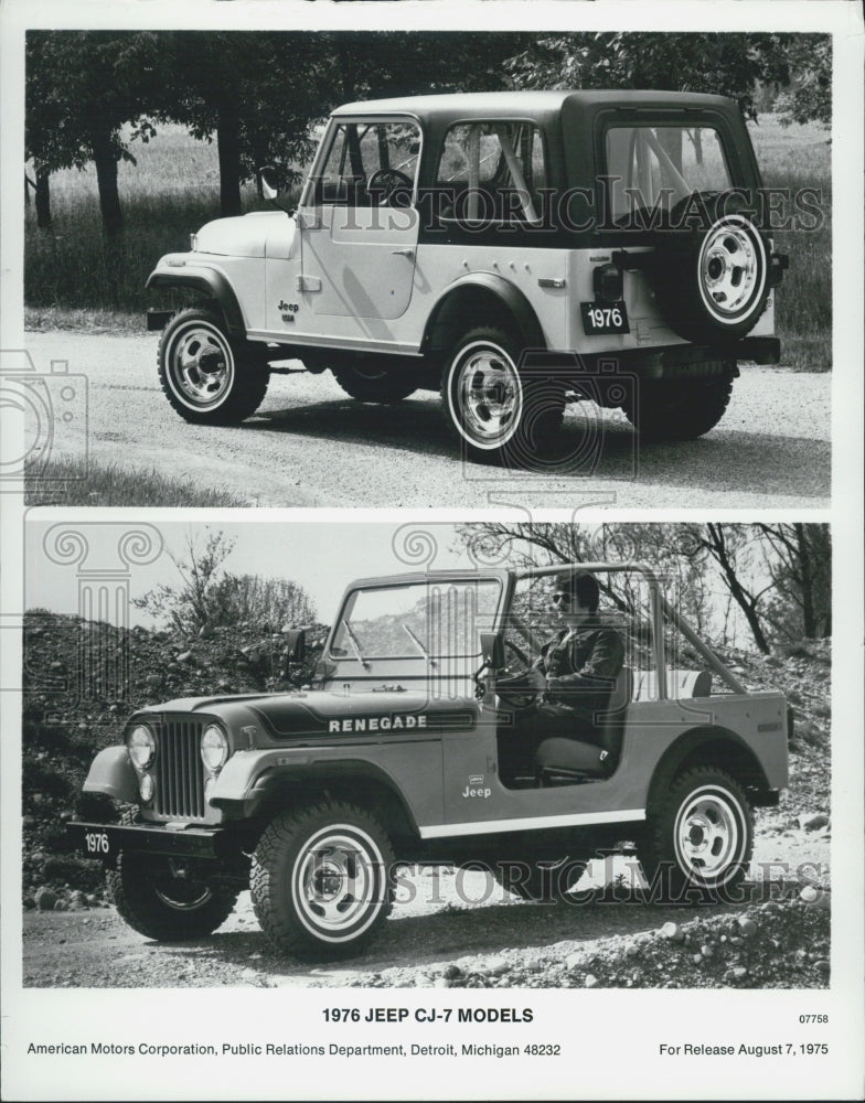 1975 Press Photo 1976 Jeep CJ-7 Models - Historic Images