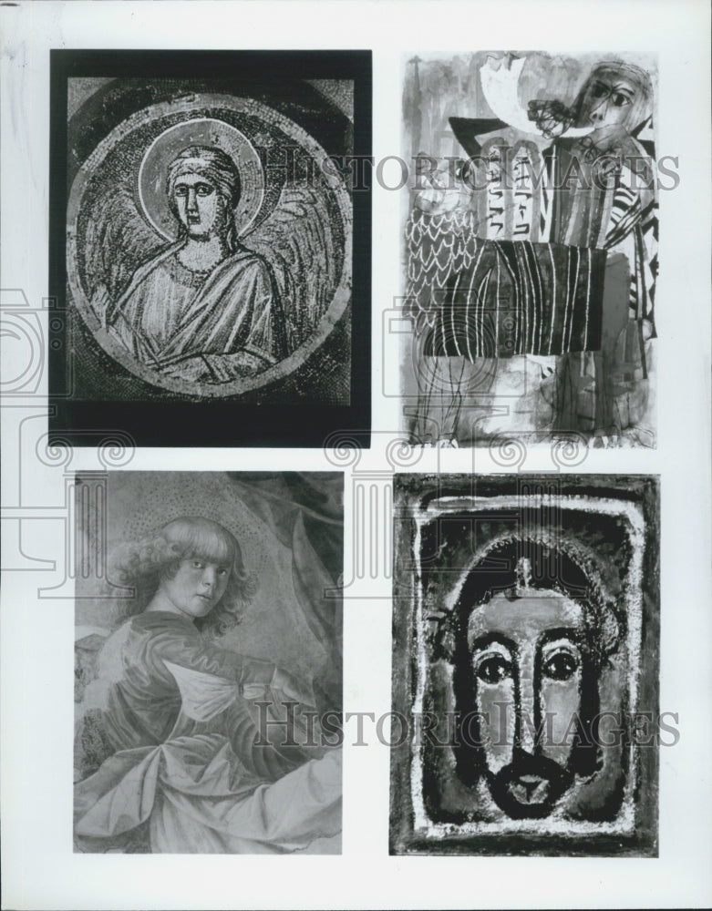 Press Photo Angel Mosaic/Giotto/Watercolor/Ben Shahn/Painting/Melozzo De Forli - Historic Images