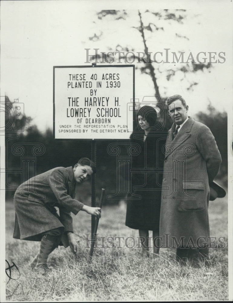 1930 John Tenney Princ Of Harvey H Lowry School Replanted 40 Acres - Historic Images