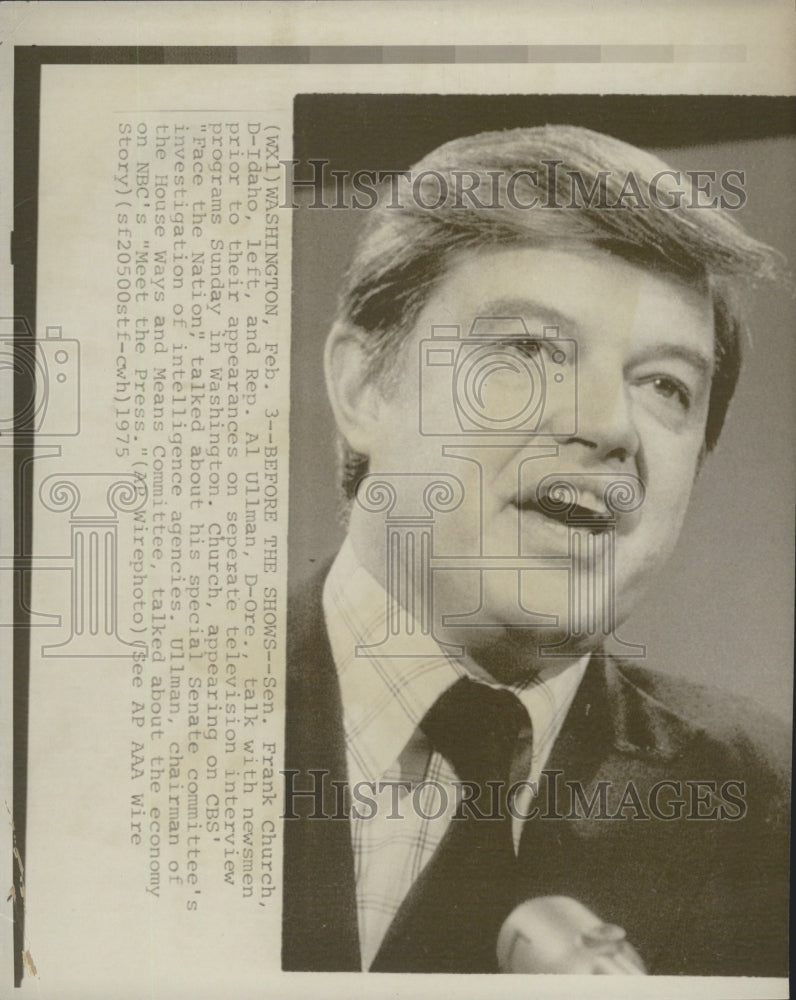 1975 Idaho Senator Frank Church Appears On CBS Show Meet The Press - Historic Images