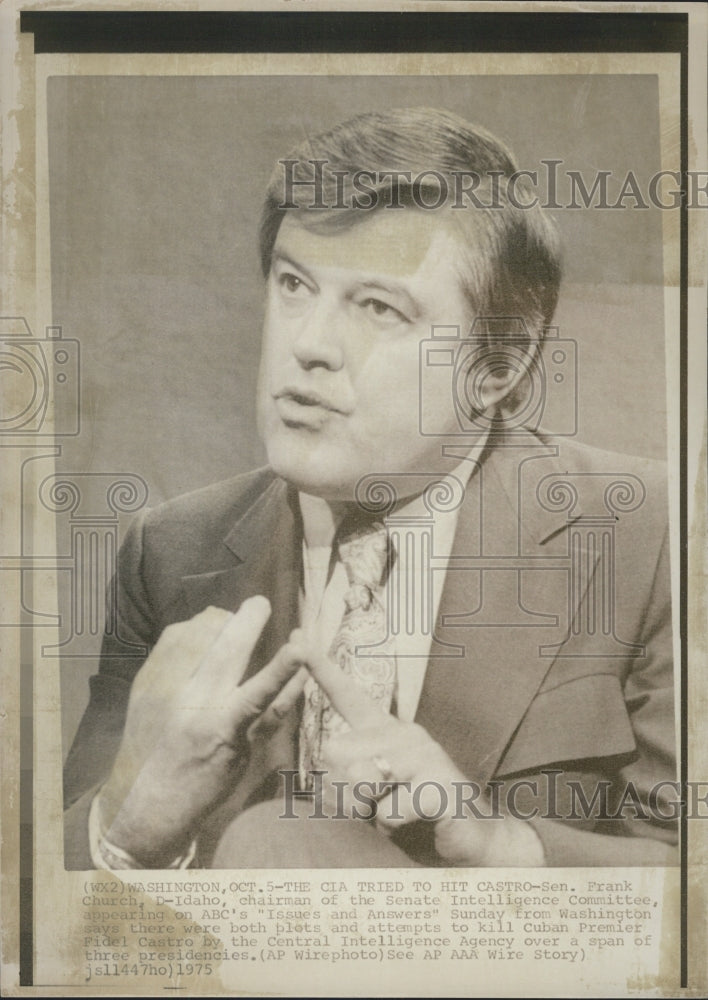 1975 Idaho Senator Frank Church Chairs Senate Intelligence Committee - Historic Images