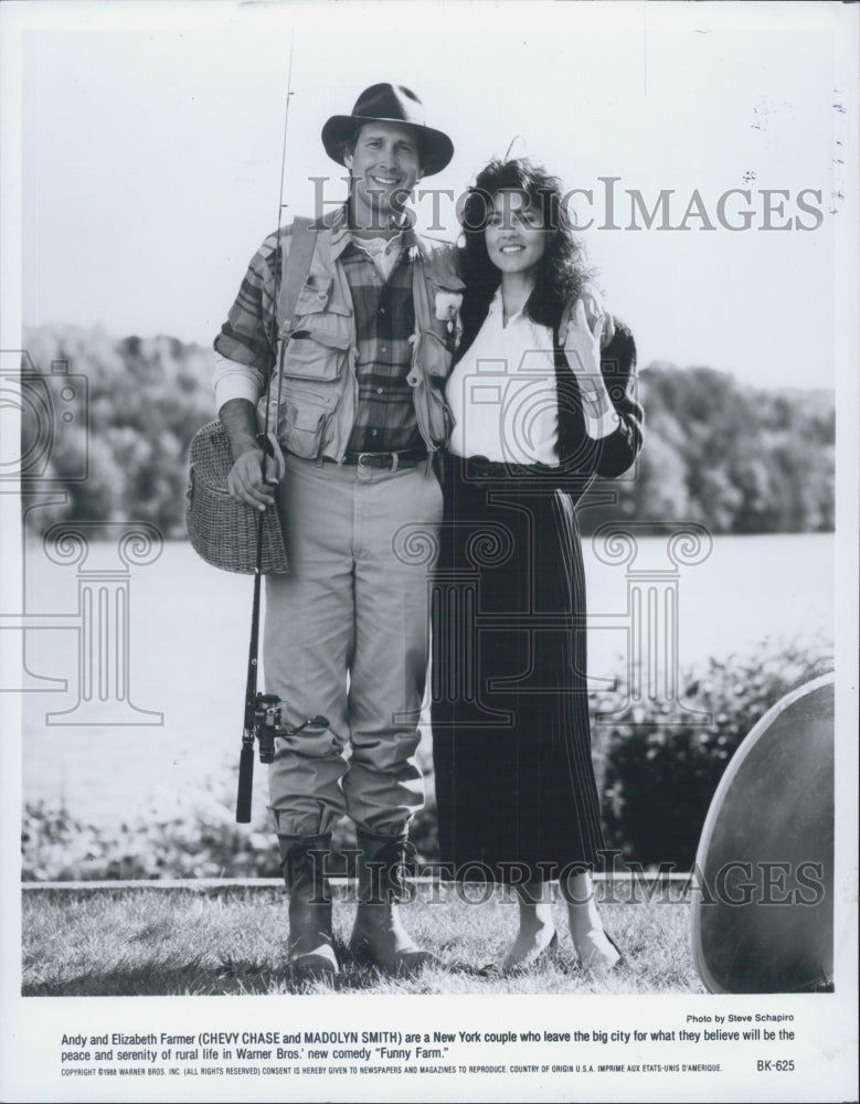 1988 Press Photo COPY Chevy Chase And Madolyn Smith Star In &quot;Funny Farm&quot; - Historic Images