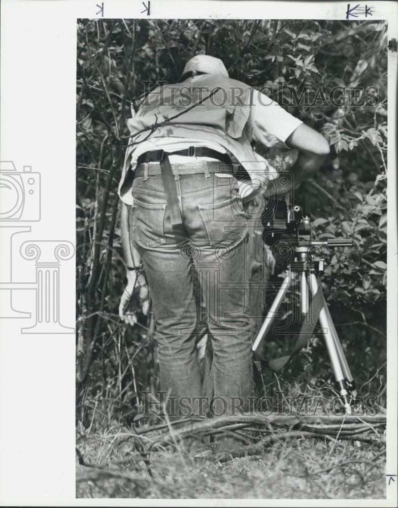 1985 Press Photo bird watchers photographer - Historic Images