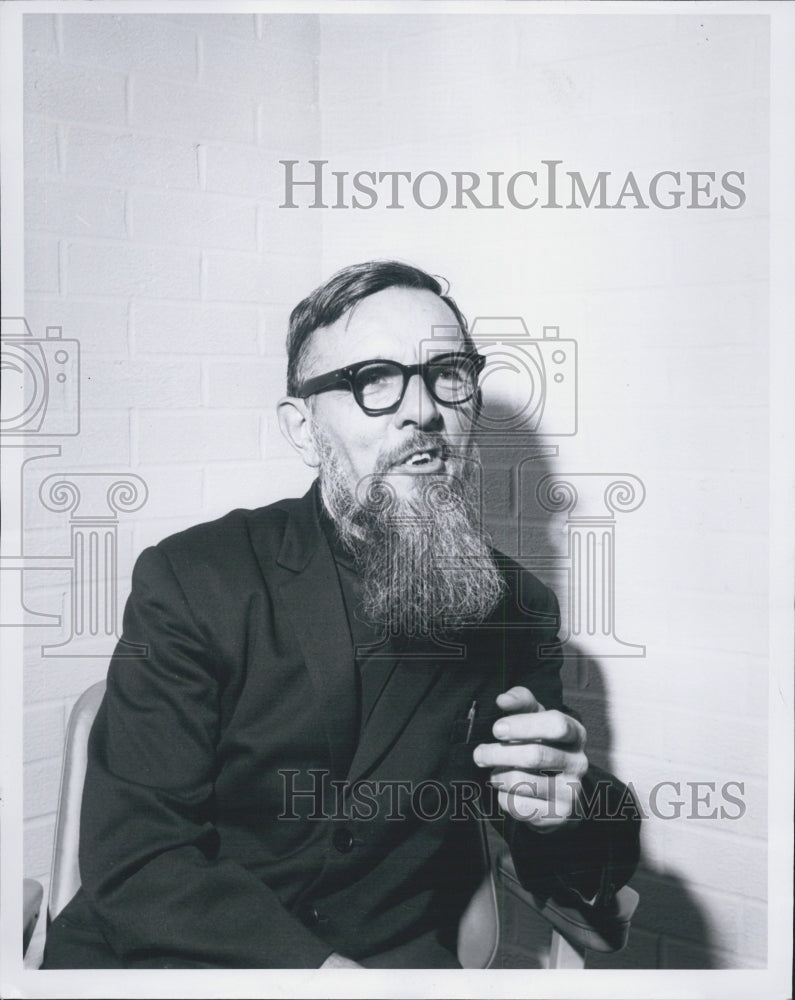 1966 Missionary Friar Francis Schlooz Catholic Church Black &amp; White - Historic Images