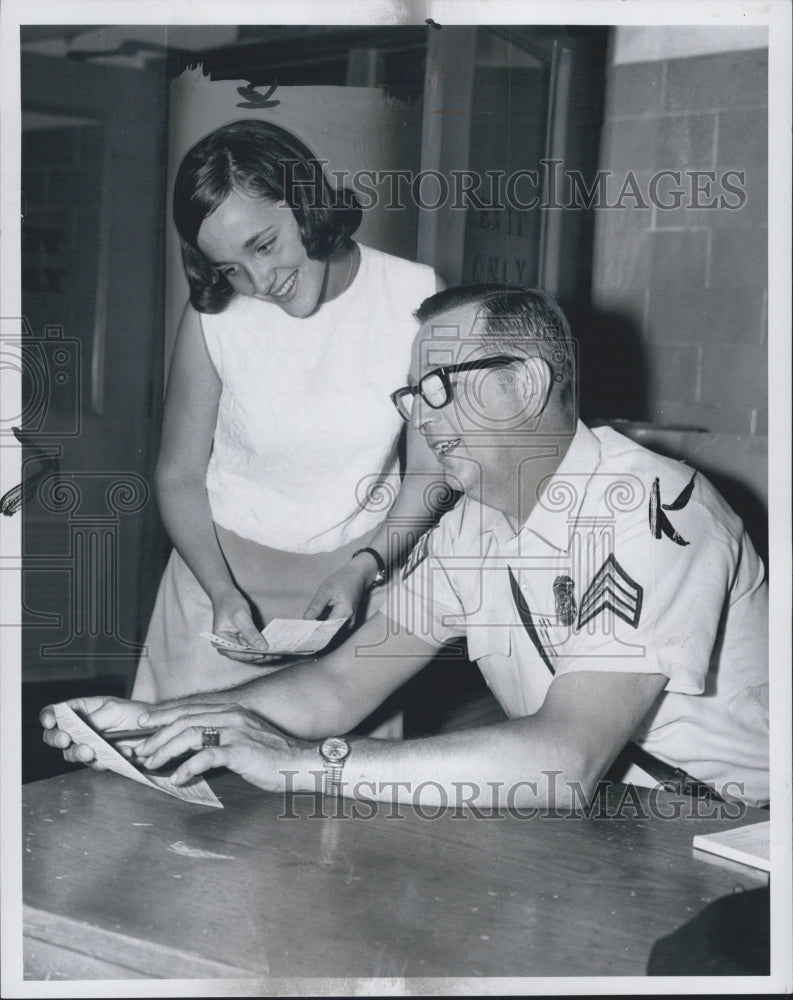 1965 Kathy Lustig &amp; Sgt. George Petersmark Detroit Drivers License - Historic Images