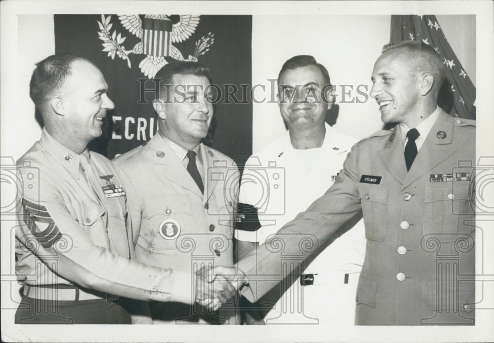 1960 Sgt. Ed Fulmer Welcomes Marine Sgt. Raymond Bourkhotzer - Historic Images