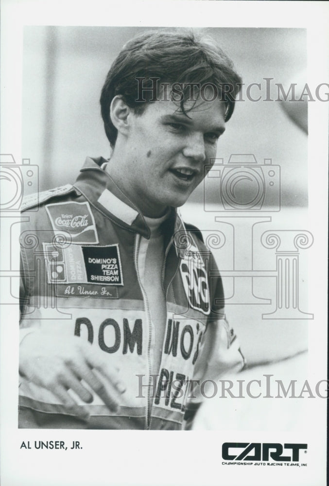 1986 Press Photo Al Unser Jr. Racecar Race Driver Championship Auto Racing Team - Historic Images