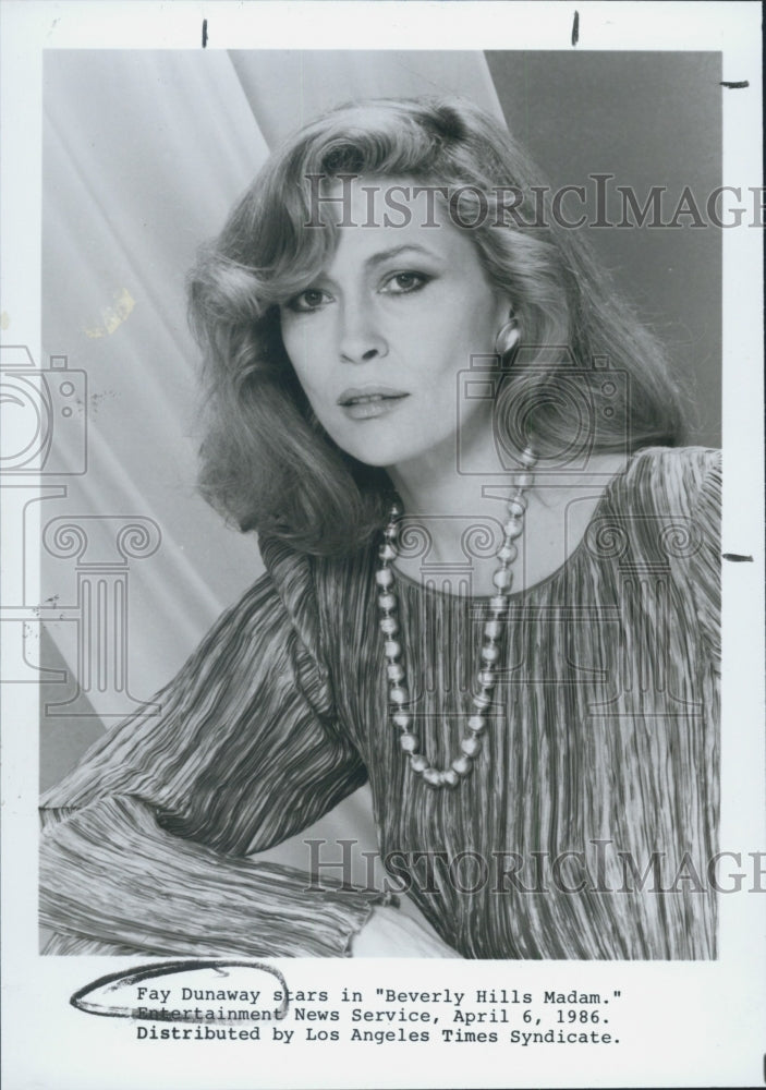 1993 Press Photo Fay Dunaway on &quot;Beverly Hills Madame&quot; - Historic Images