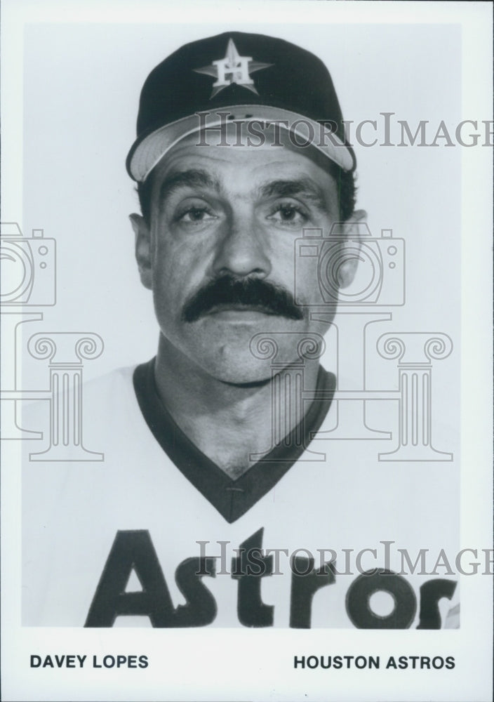1987 Press Photo Davey Lopes, Second Baseman of Houston Astros - Historic Images