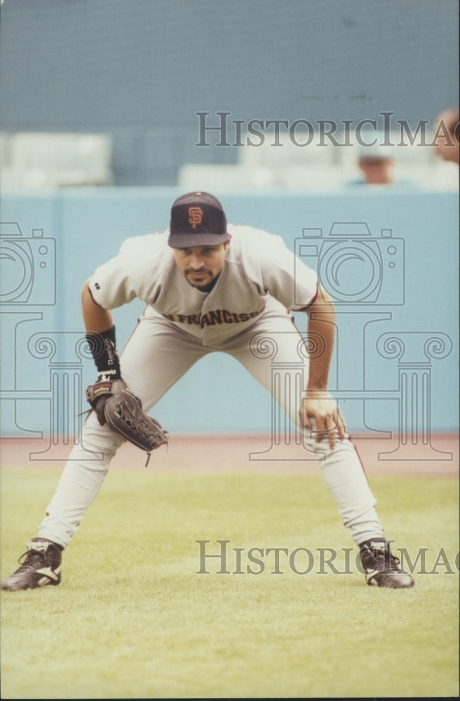 1996 Press Photo Mark Carreon, First Baseman of San Francisco Giants - Historic Images