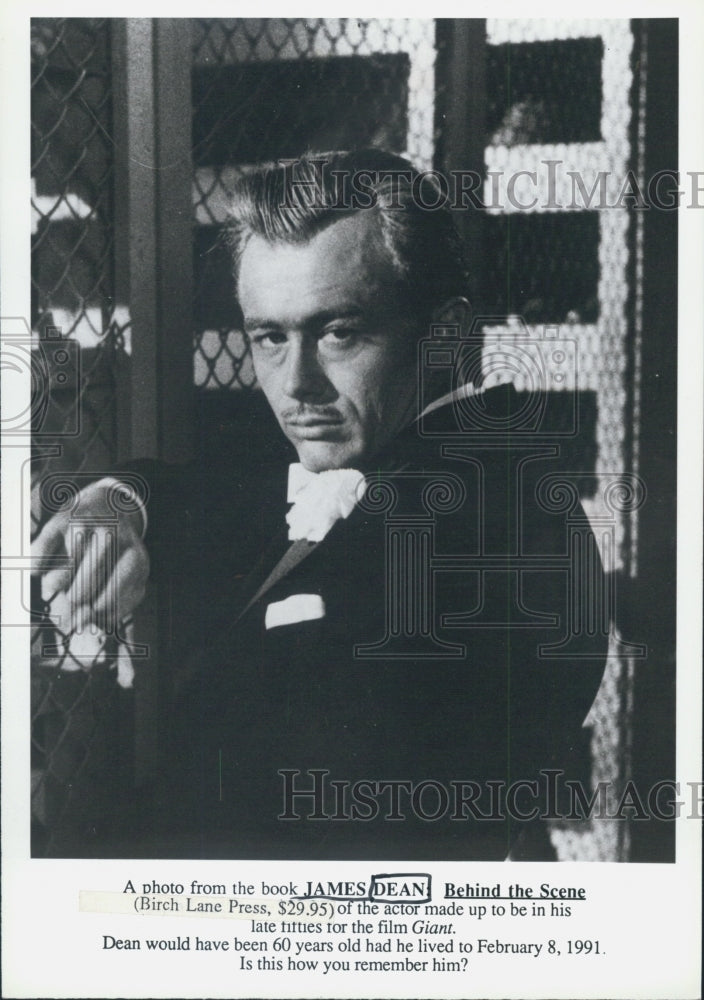 1991 Press Photo James Dean Actor Behind the Scene - Historic Images