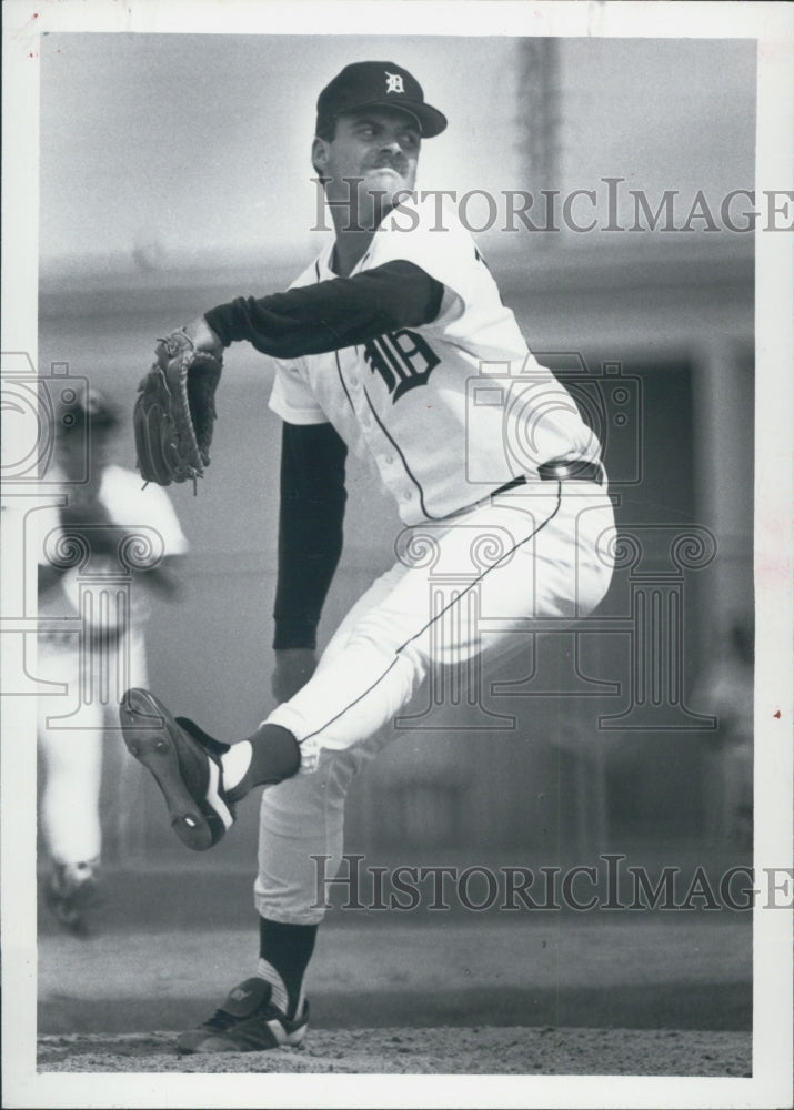 1985 Press Photo Detroit Tigers Baseball Pitcher Walt Terrell - Historic Images