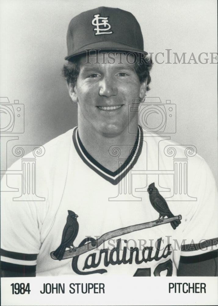 1984 Press Photo John Stuper, pitcher, St. Louis Cardinals - Historic Images