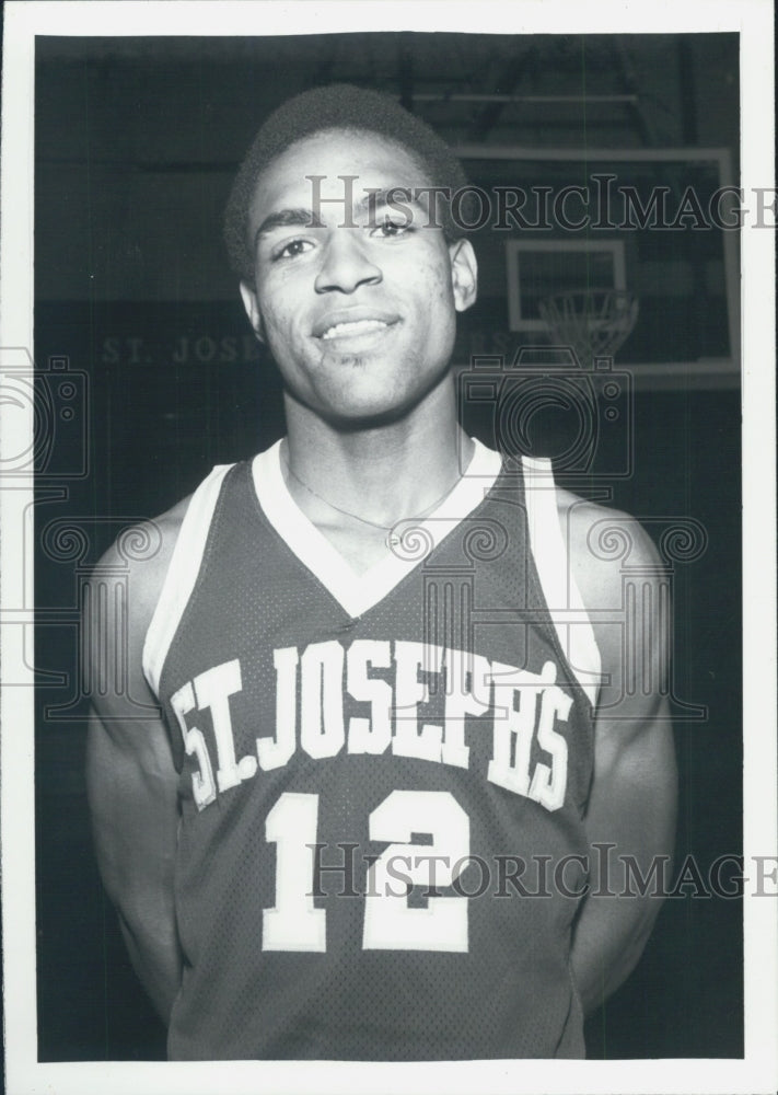 1991 Press Photo Jeffery Clark/Basketball/St. Joseph&#39;s - Historic Images