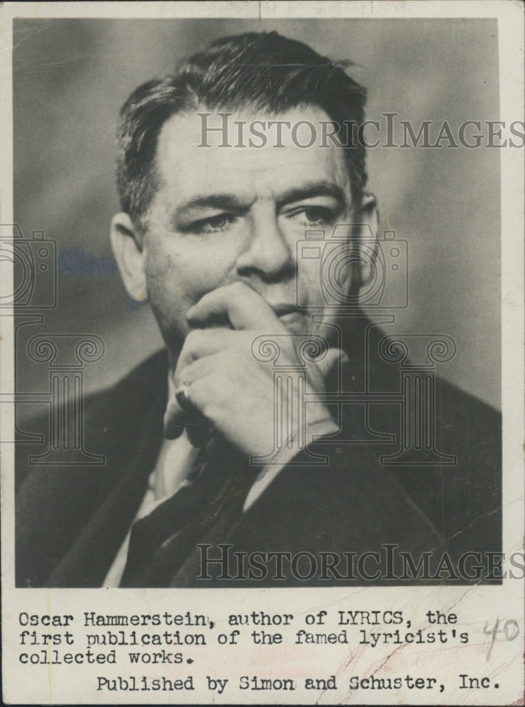 1949 Oscar Hammerstein Author Lyrics Musical Tribute - Historic Images