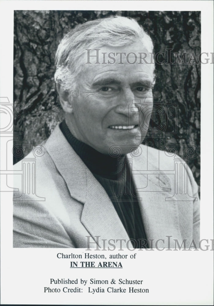 Press Photo In The Arena Book Author Charlton Heston Portrait - Historic Images