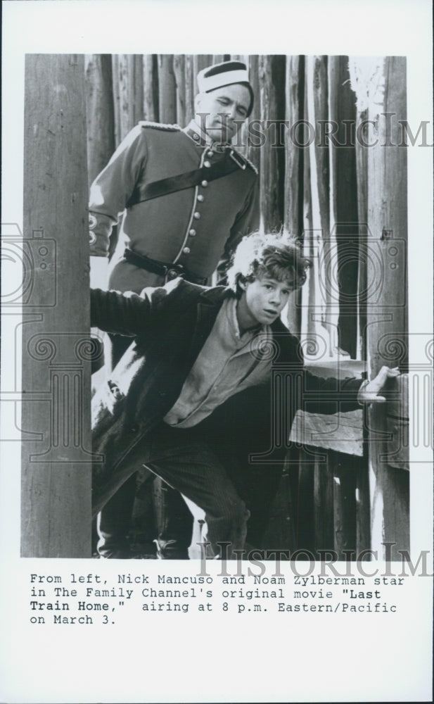 Press Photo Actors Noam Zylberman/Nick Mancuso in Movie "Last Train Home" - Historic Images