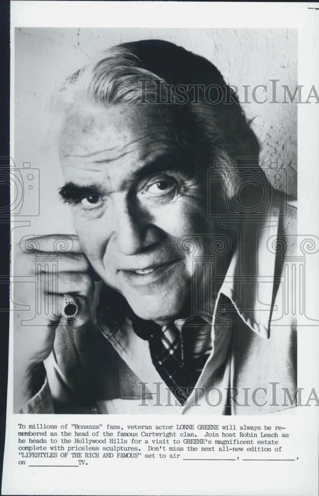 1985 Press Photo Lorne Greene - Historic Images