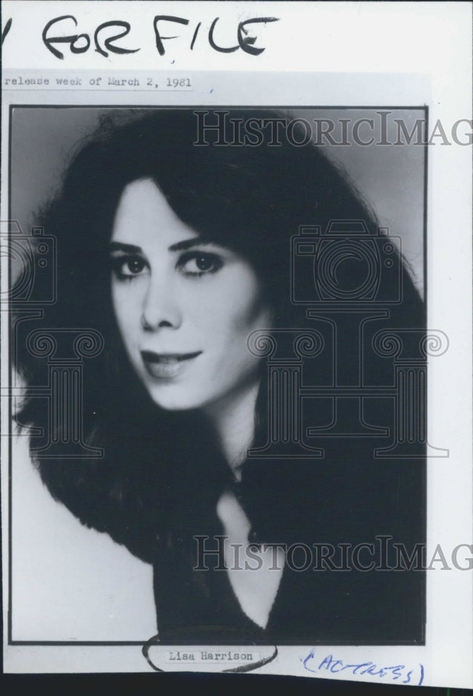 1981 Press Photo Lisa Harrison an actress. - Historic Images