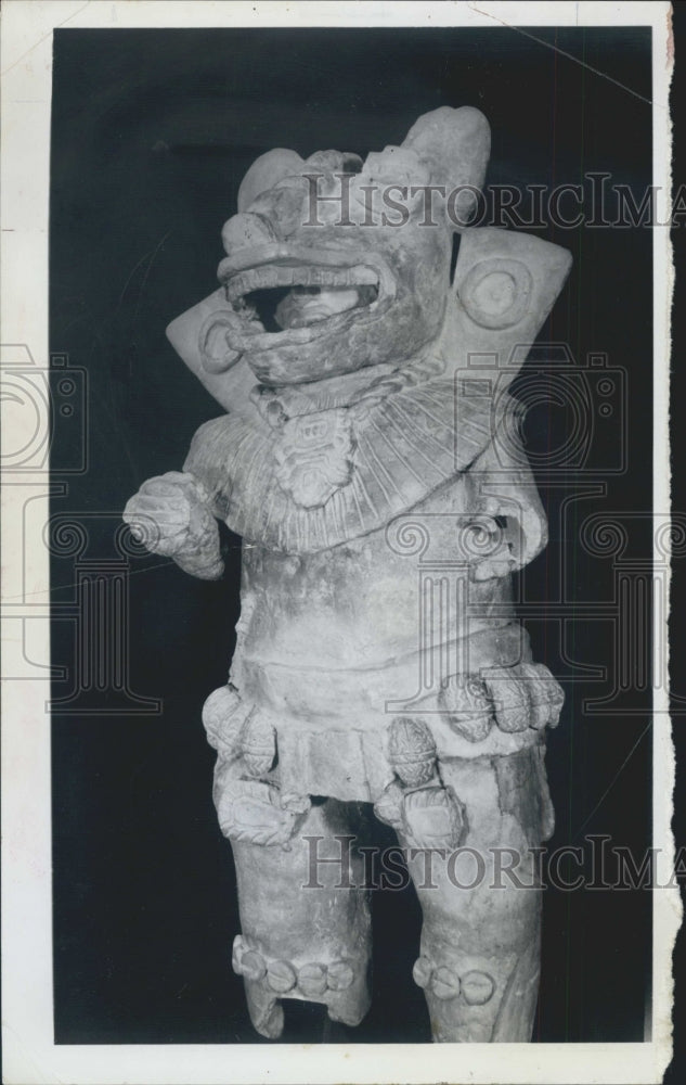 1967 STATUE OF MONTE ALBAN GOD - Historic Images