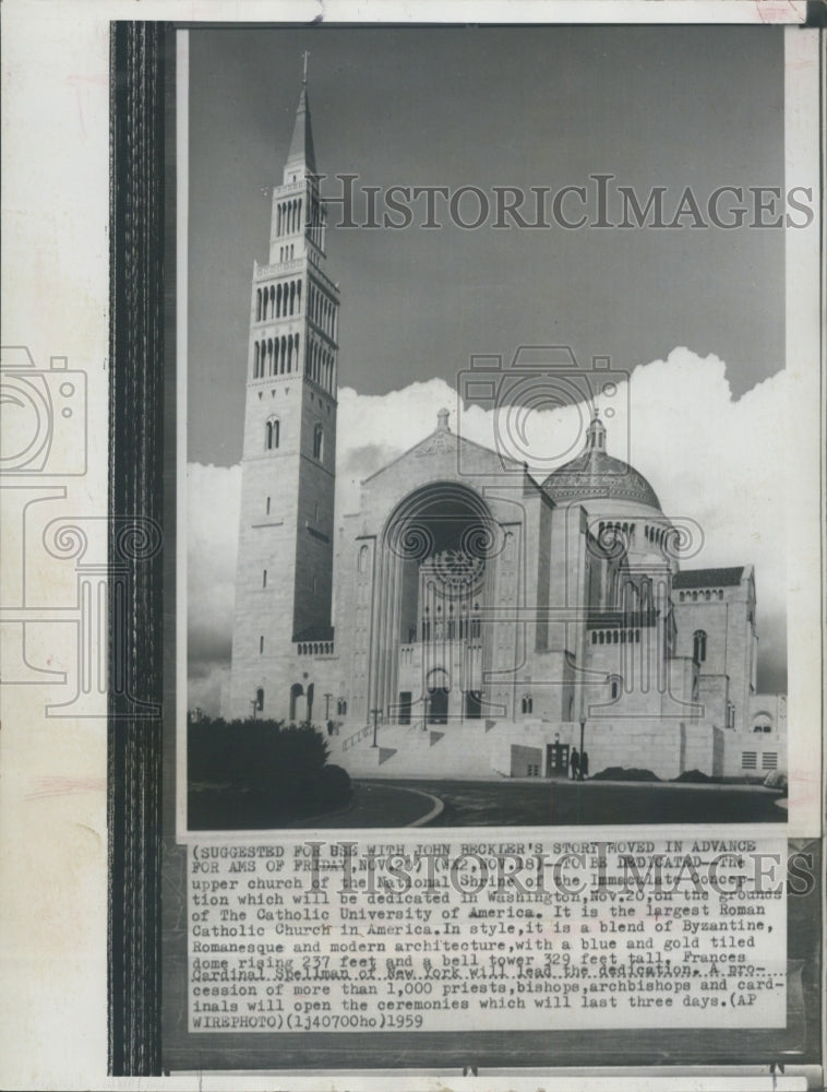 1959 The Largest Roman Catholic Church in America in Washington DC - Historic Images