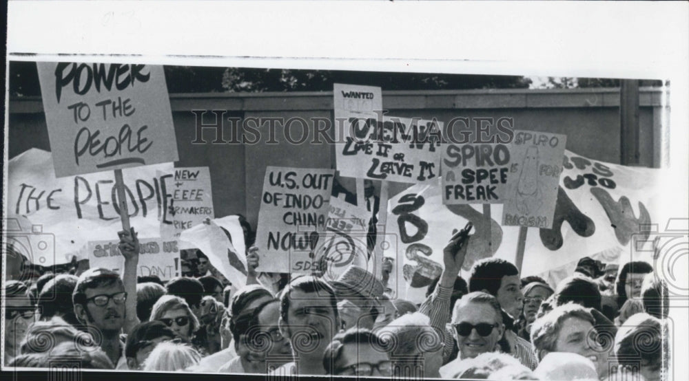 1970 Press Photo Spiro Agnew outdoor rally Salt Lake City - Historic Images