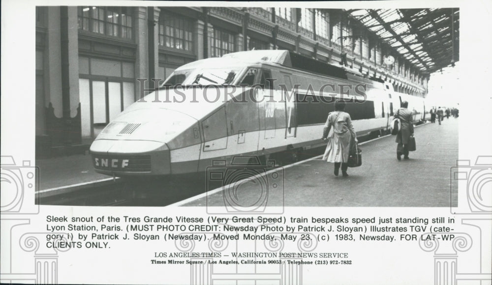 1983 Press Photo Tres Grande Vitesse (Great Speed Train) - Historic Images