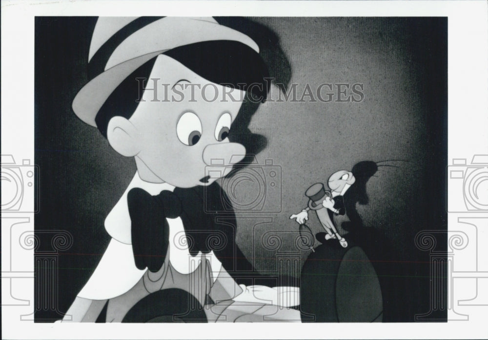 1992 Press Photo Pinocchio. Walt Disney Production. - Historic Images